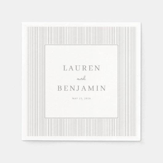 Elegante graue Streifen Serviette (Vorderseite)