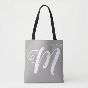 elegante graue Tasche mit Monogramm