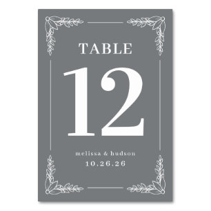 Elegante graue Tischnummer