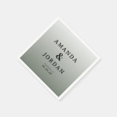 Elegante graue Typografie Serviette (Ecke)