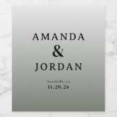 Elegante graue Typografie Weinetikett (Einzelnes Label)