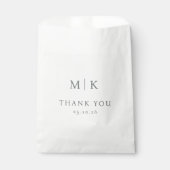 Elegante graue typografische Dankbarkeit Geschenktütchen (Vorderseite)