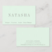 Elegante Graue und grüne Script-Schriftart-Visiten Visitenkarte (Vorne/Hinten)