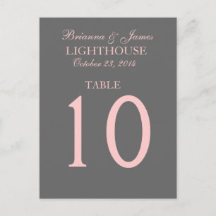 Elegante, graue und rosa Hochzeitskarte für die Ti Postkarte