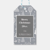 Elegante, graue und weiße Tennis Weihnachtsgeschen Geschenkanhänger (Vorderseite)