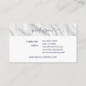 Elegante graue weiße Kalligraphie Name Signature C Visitenkarte (Rückseite)