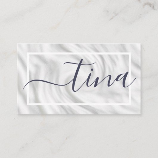 Elegante graue weiße Kalligraphie Name Signature C Visitenkarte (Vorderseite)