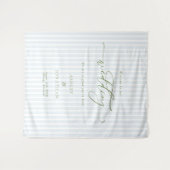 Elegante gräuliche blaue Hochzeitshintergrund-Tape Wandteppich (Vorderseite (Horizontal))