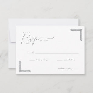 Elegante Graustufen-RSVP-Karte RSVP Karte