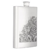 Elegante gravierte Rosen Flachmann (Rechts)