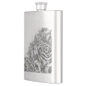 Elegante gravierte Rosen Flachmann (Links)
