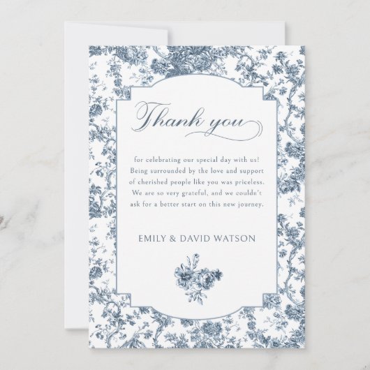 Elegante Gravur Dankeskarte (Vorderseite)