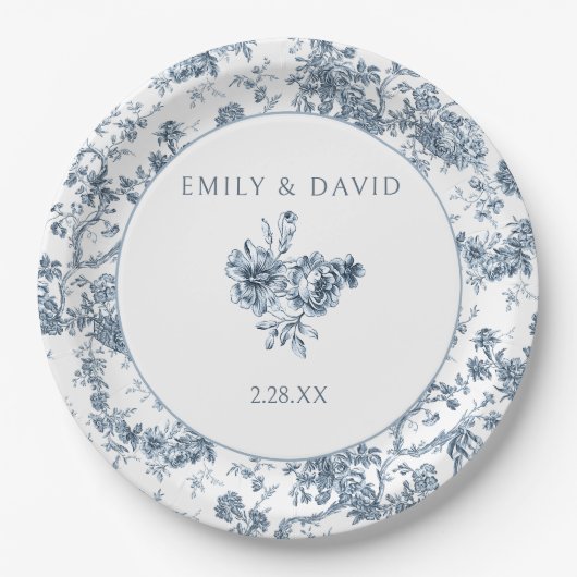 Elegante Gravur Pappteller (Vorderseite)