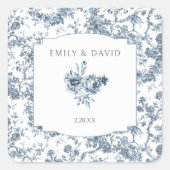 Elegante Gravur Quadratischer Aufkleber (Vorderseite)