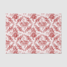 Elegante Gravur Rot und Weiß Blumen Toile Seidenpapier