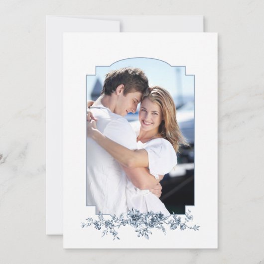 Elegante Gravur Save The Date (Rückseite)