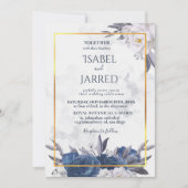 Elegante Gray Blue Peonies bei einer Hochzeit Einladung (Vorderseite)