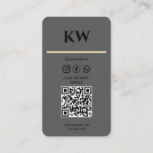 Elegante Gray Business Card - Individuelle Name & Visitenkarte (Rückseite)