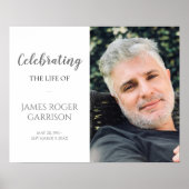 Elegante Gray Celebration of Life Foto Memorial Poster (Vorne)