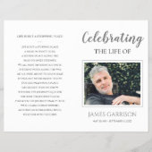 Elegante Gray Celebration of Life Memorial Program Flyer (Vorne)