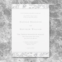 Elegante Gray Chinoiserie Bird Wappen Border Weddi