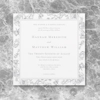 Elegante Gray Chinoiserie Bird & Wappen Wedding