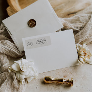 Elegante Gray Classic Chic Monogram Rücksendeadres