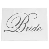 Elegante Gray Classic Script Bride Große Geschenkt Geschenktüte (Vorderseite)