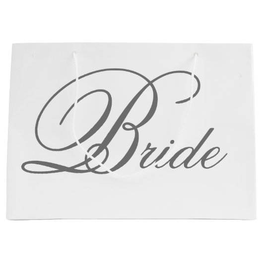 Elegante Gray Classic Script Bride Große Geschenkt Große Geschenktüte (Vorderseite)