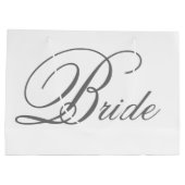 Elegante Gray Classic Script Bride Große Geschenkt Große Geschenktüte (Rückseite)