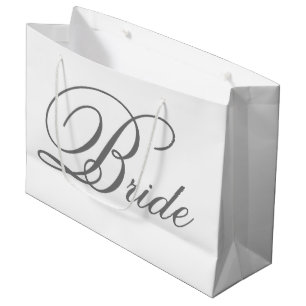 Elegante Gray Classic Script Bride Große Geschenkt Große Geschenktüte