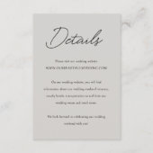 Elegante Gray Classic Wedding Begleitkarte (Vorderseite)