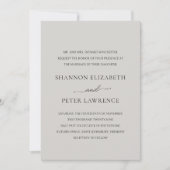 Elegante Gray Classic Wedding Einladung (Vorderseite)