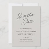 Elegante Gray Classic Wedding Save The Date (Vorderseite)
