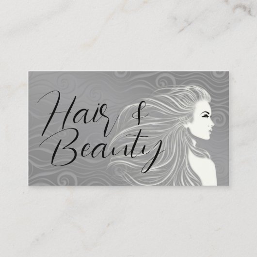 Elegante Gray Curves Hair & Beauty Salon Karte (Vorderseite)