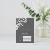 Elegante Gray Damaskus White Lace Terminierungskar Terminkarte (Stehend Vorderseite)