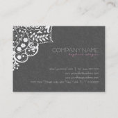 Elegante Gray Damaskus White Lace Terminierungskar Terminkarte (Rückseite)