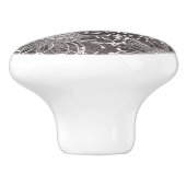 Elegante Gray Dandelion Blume Keramikknauf (Seitenansicht)