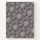 Elegante Gray Dandelion Blume | Name und Thema Notizblock (Rückseite)