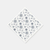 Elegante Gray Floral Gemustert Weihnachten Serviette (Ecke)