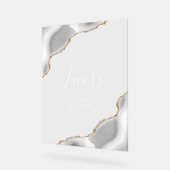 Elegante Gray Gold Agate Gastgeschenke Hochzeiten Acrylschild (Winkel)