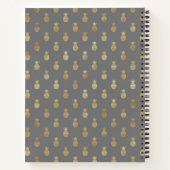 Elegante Gray & Gold Ananas Personalisierte Sketch Notizblock (Rückseite)