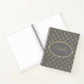 Elegante Gray & Gold Ananas Personalisierte Sketch Notizblock (Innenseite)