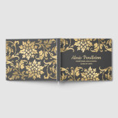 Elegante Gray Gold Blume Graduation Party Gästebuch (Voll)