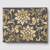 Elegante Gray Gold Blume Graduation Party Gästebuch (Rückseite)