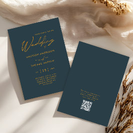 Elegante Gray Gold Moderne Typografie UAWG Wedding Einladung