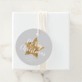 Elegante Gray Gold Star Weihnachten Geschenkanhänger (Beispiel)