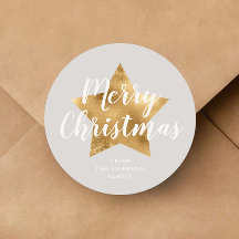 Elegante Gray Gold Star Weihnachten