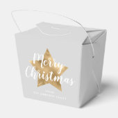 Elegante Gray Imitate Gold Star Frohe Weihnachten Geschenkschachtel (Rückseite)