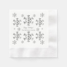 Elegante Gray Imitate Silver Snowflakes Weihnachte